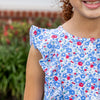 Gretchen Girls Romper - Patriotic Blooms (Pre-order)