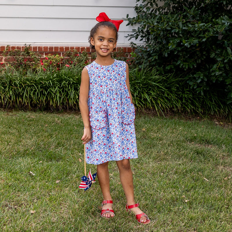 Ella Girls Dress - Patriotic Blooms (Pre-order)