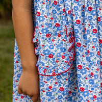 Ella Girls Dress - Patriotic Blooms (Pre-order)