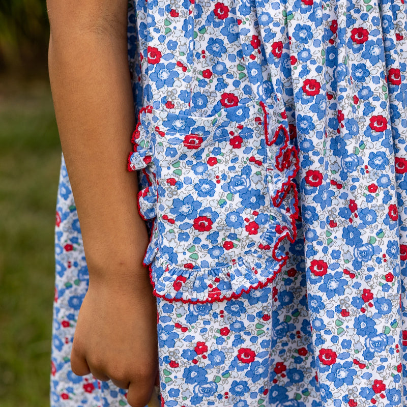 Ella Girls Dress - Patriotic Blooms (Pre-order)