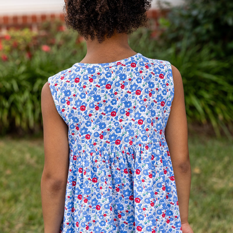 Ella Girls Dress - Patriotic Blooms