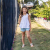 Leslie Girls Shorts Set - Sky Blue Posies (Pre-order)