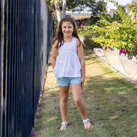 Leslie Girls Shorts Set - Sky Blue Posies (Pre-order)