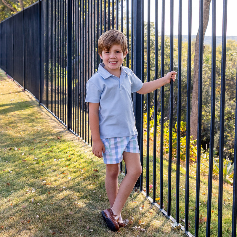 SAMPLE Holice Boys Shorts - Seaside Plaid Size 4 and 5