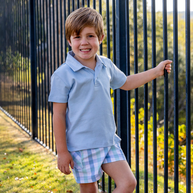 SAMPLE Holice Boys Shorts - Seaside Plaid Size 4 and 5