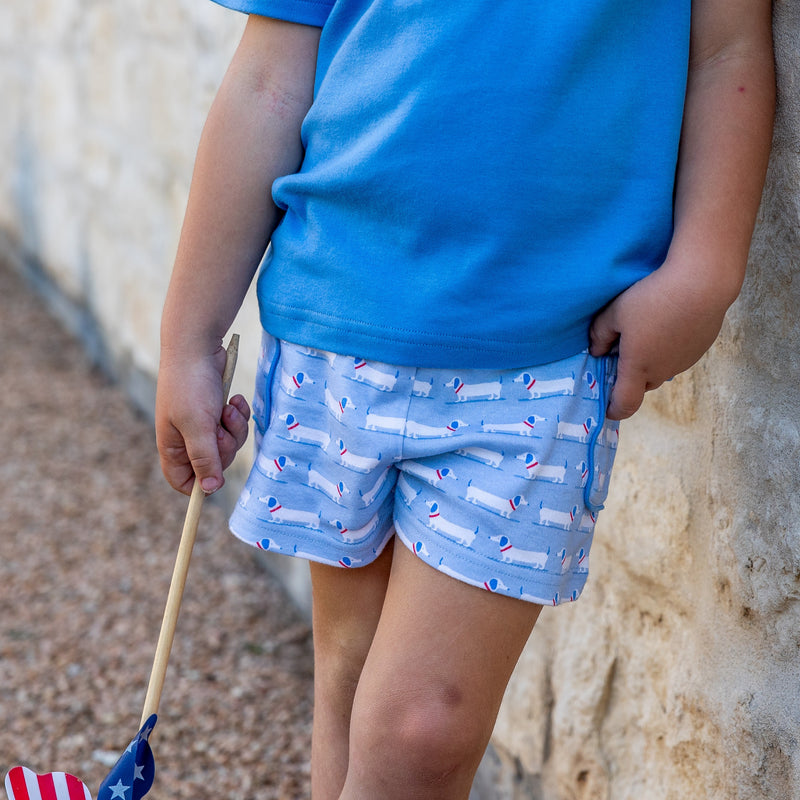 SAMPLE Holice Boys Shorts - Patriotic Pups Size 4 and 5