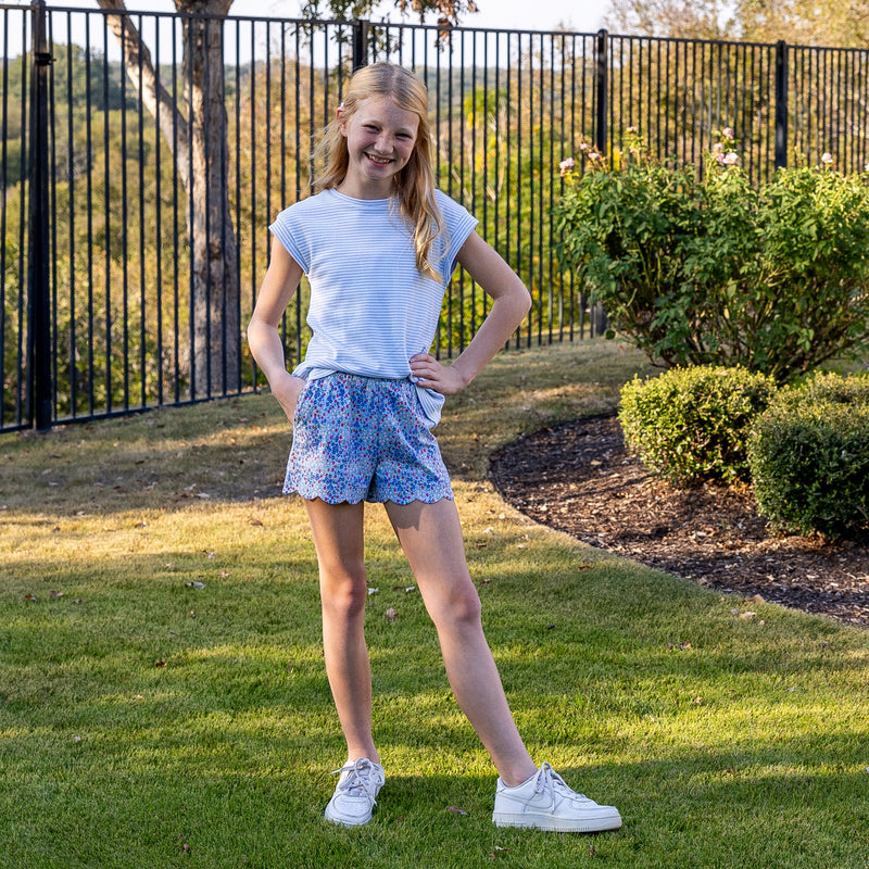 Nadia Top - Light Blue Stripe