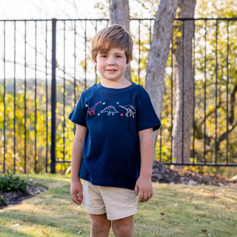 Boys Crew Shirt - Dinosaurs