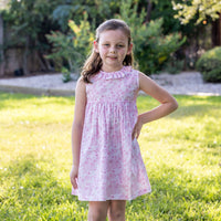 Lauren Girls Dress - Pink Watercolor