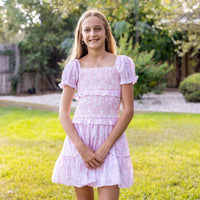 Evelyn Dress - Pink Watercolor