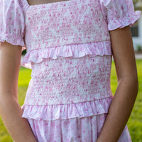 Evelyn Dress - Pink Watercolor