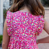 SAMPLE Lolly Girls Dress - Pink Ditsy Size 6 and 7