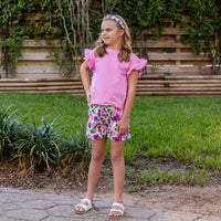 Scallop Shorts - Summer Garden