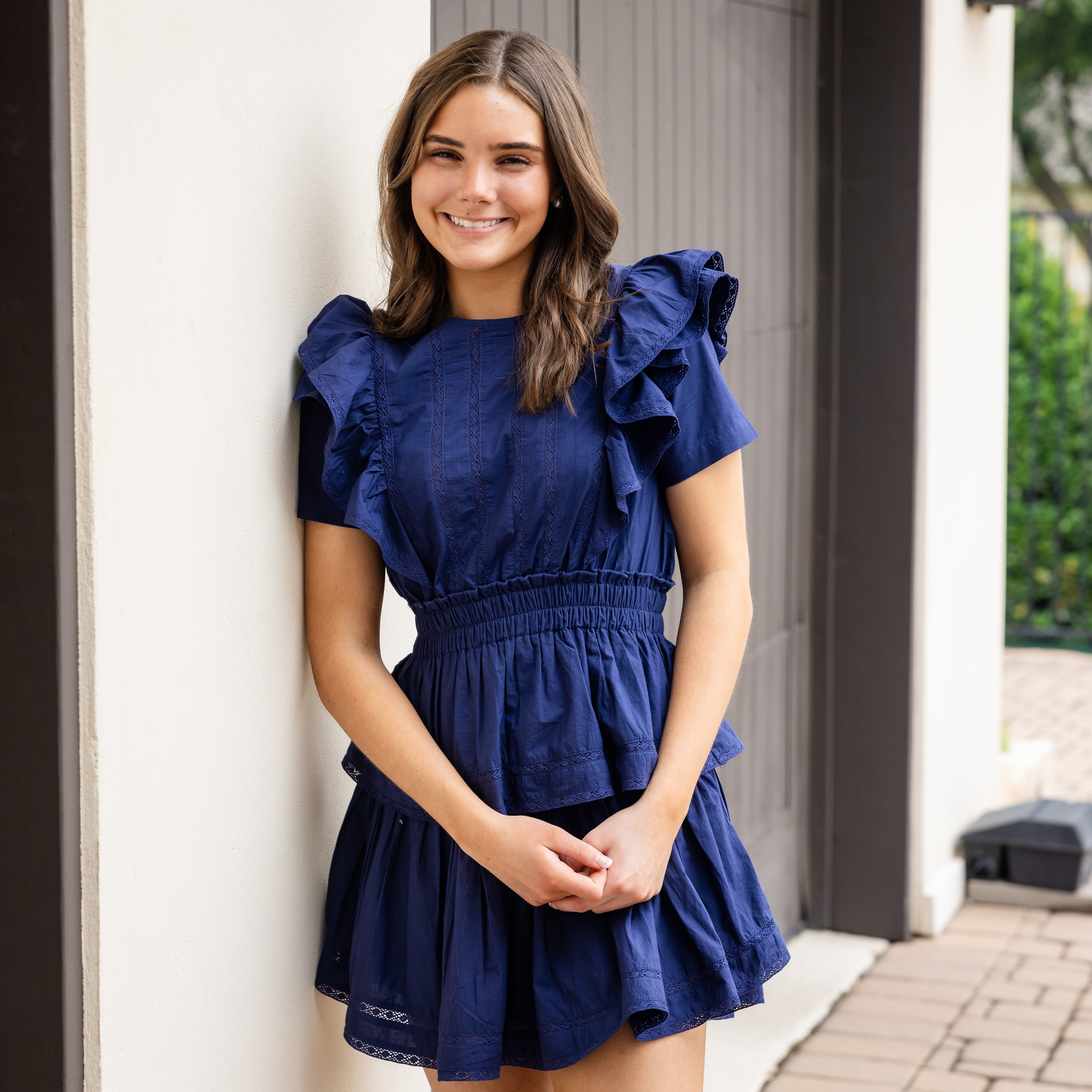 Eyelet Ivy Sarah Dress in Navy 8