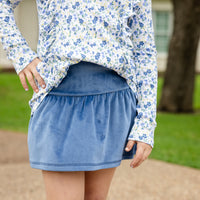 Abby Girls Top in French Blue Blooms