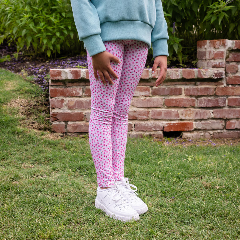 Girls Printed Leggings - Rosebud Spray (Pre-order)