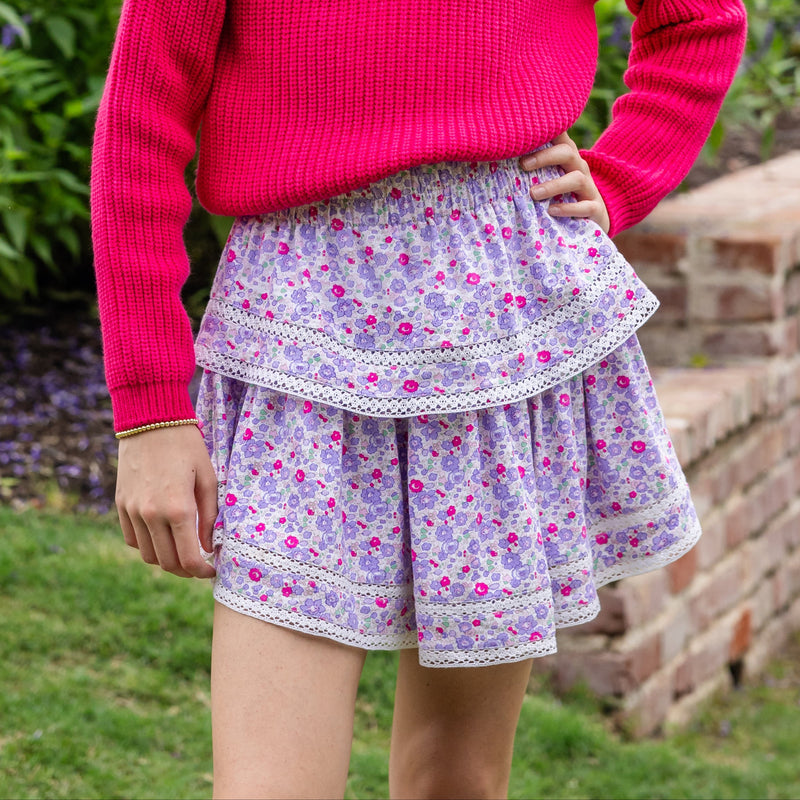 Leighton Girls Skirt - Lavender Vineyard