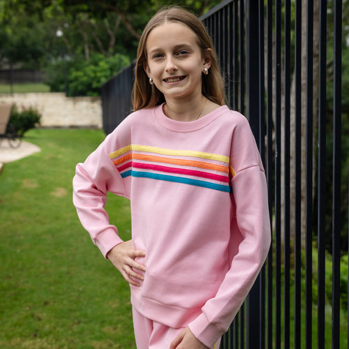 Louisa Sweatshirt - Pink Stripes (Pre-order)