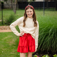 Knot Headband - Red Tartan