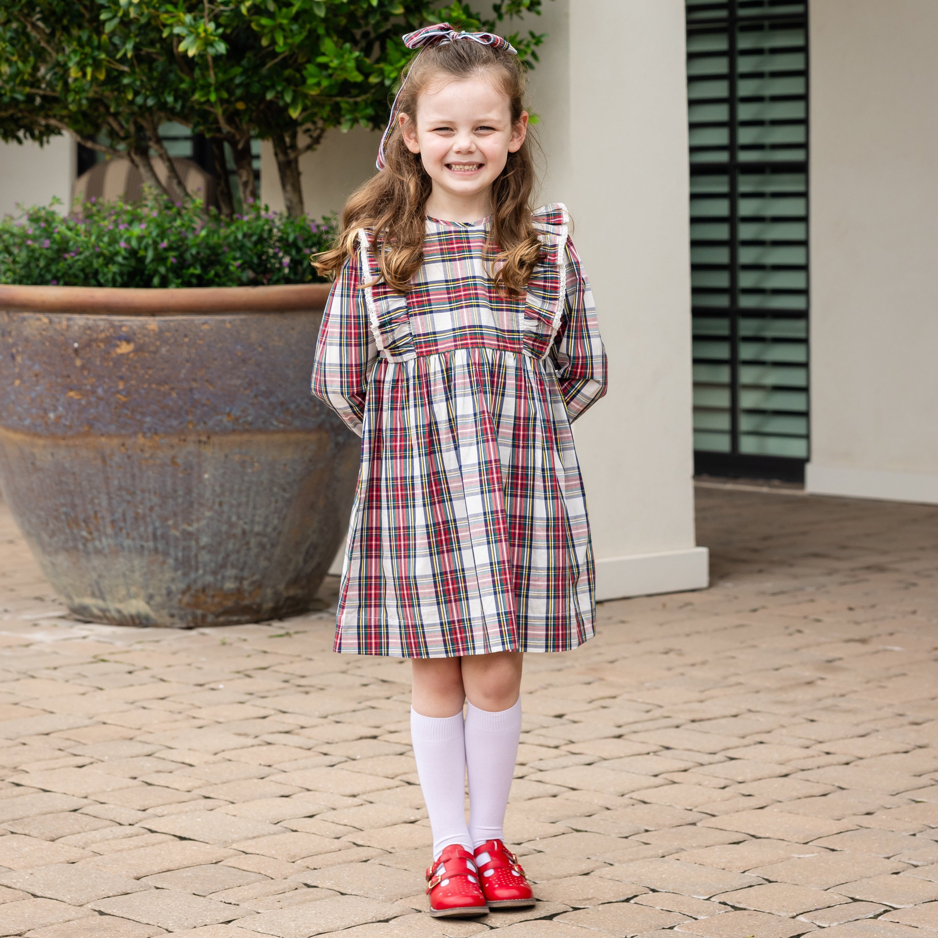 Girls checkered dress best sale