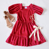 Savannah Girls Dress - Raspberry Velveteen