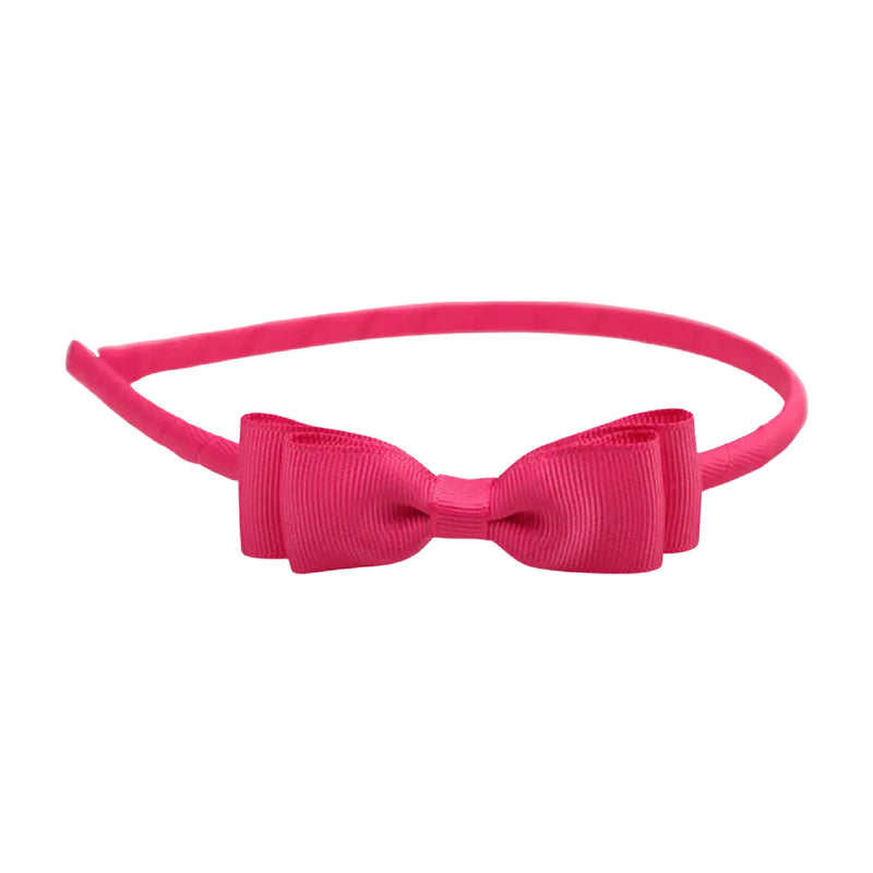 Bow Headband - Electric Pink