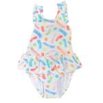 Girls Skirted Swimsuit - Paint Splash (Pre-order)
