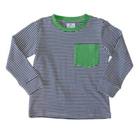 Boys Crew Shirt - Navy Stripe (Pre-order)