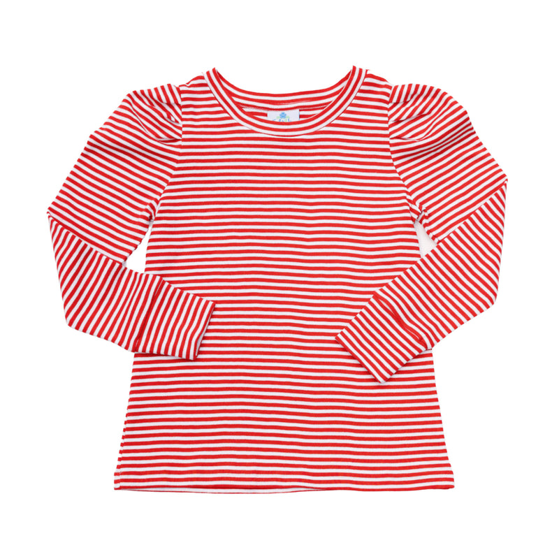 Ruthie Girls Top - Red Stripe