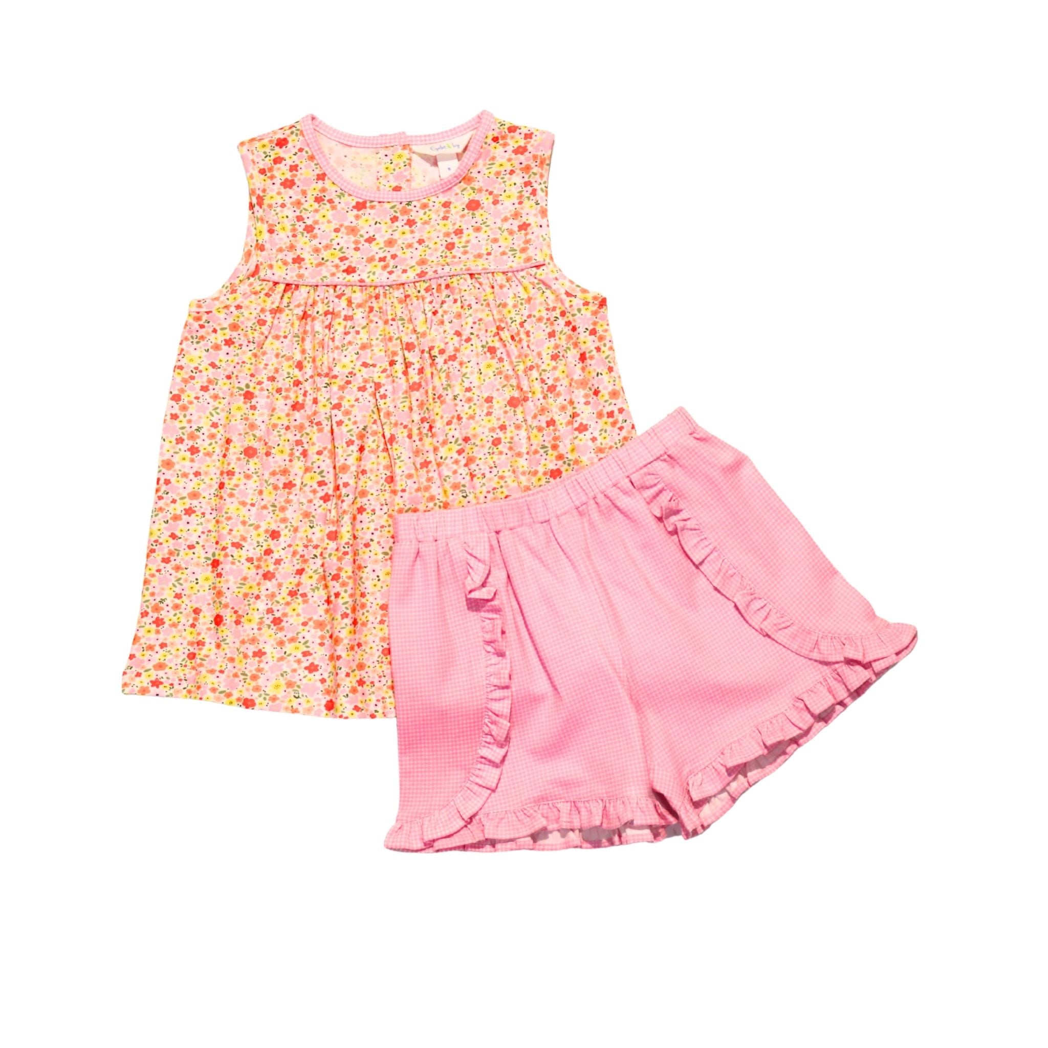 Francie Girls Short Set - Scarlett Garden- PRE-ORDER