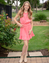 Kathleen Girls Dress - Peony