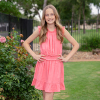 Kathleen Girls Dress - Peony