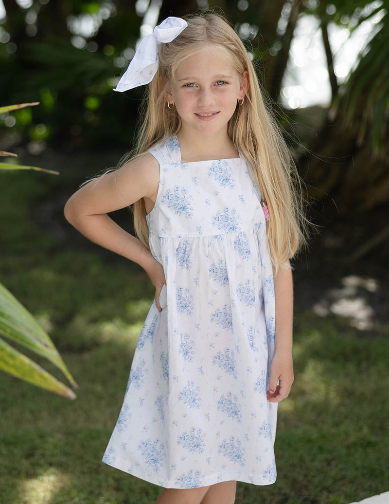 Reese Girls Dress - Vintage Blue Floral