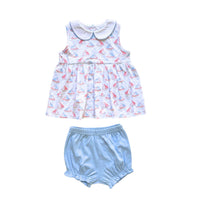Greta Girls Bloomer Set - Sail On- PRE-ORDER