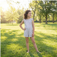 Gretchen Girls Romper - Patriotic Blooms- PRE-ORDER