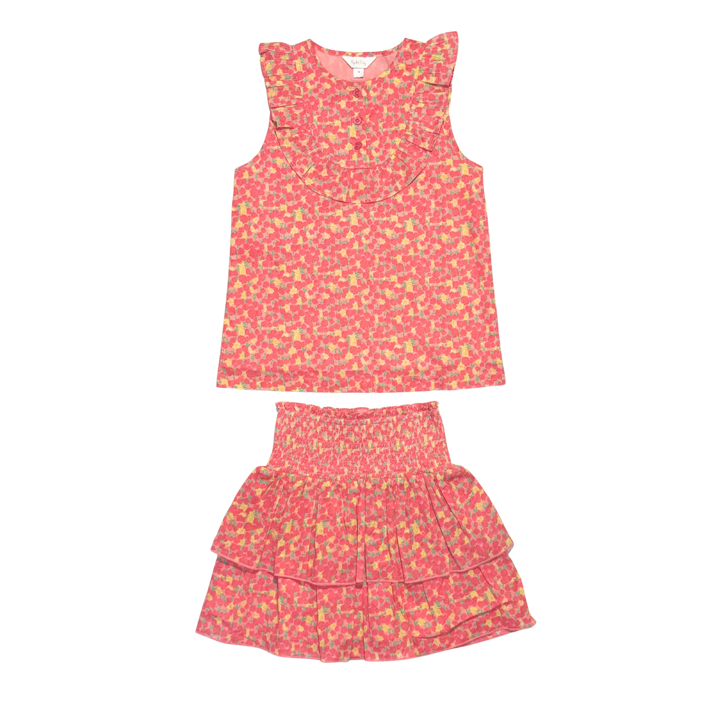 McLaine Girls Skirt - Pink Ditsy-PRE-ORDER