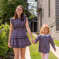 Sarah Dress in Navy Rosebud Spray (Pre-Order)