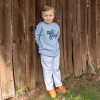 Thomas Pants in Light Blue Stripe Knit (Pre-Order)