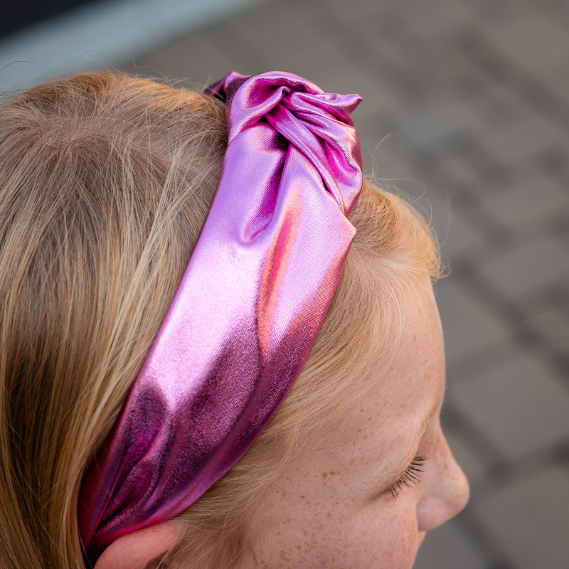Knot Headband - Pink Metallic
