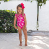 Rashguard Girls Swimsuit - Pink Peonies