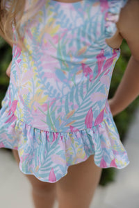 Girls Skirted Swimsuit - Tropical Paradise (Pre-order)