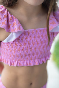 Smocked Bikini Set - Pink Coral (Pre-order)