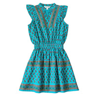 Lucy Border Dress - Sea Blue