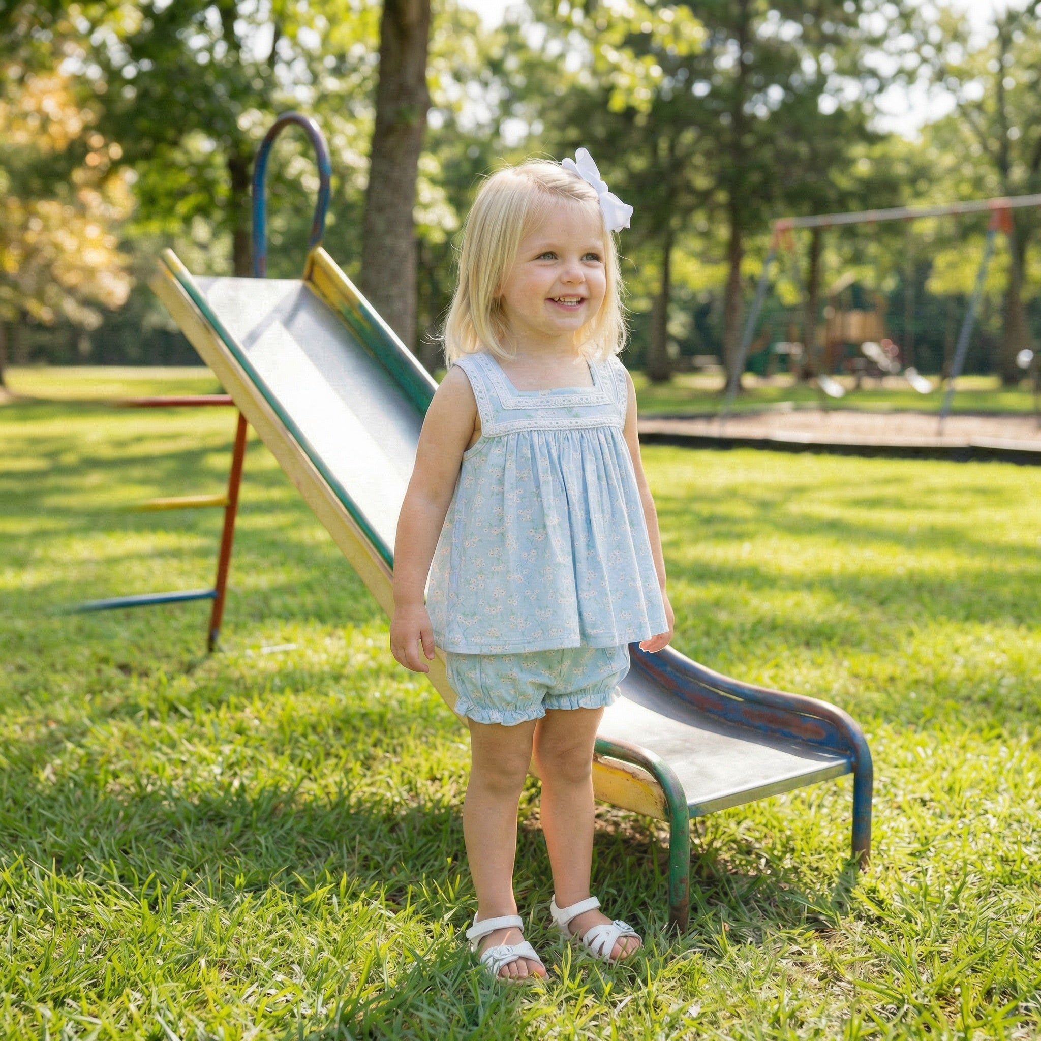 Lyra Girls Bloomer Set - Bluemillenial Floral- PRE ORDER