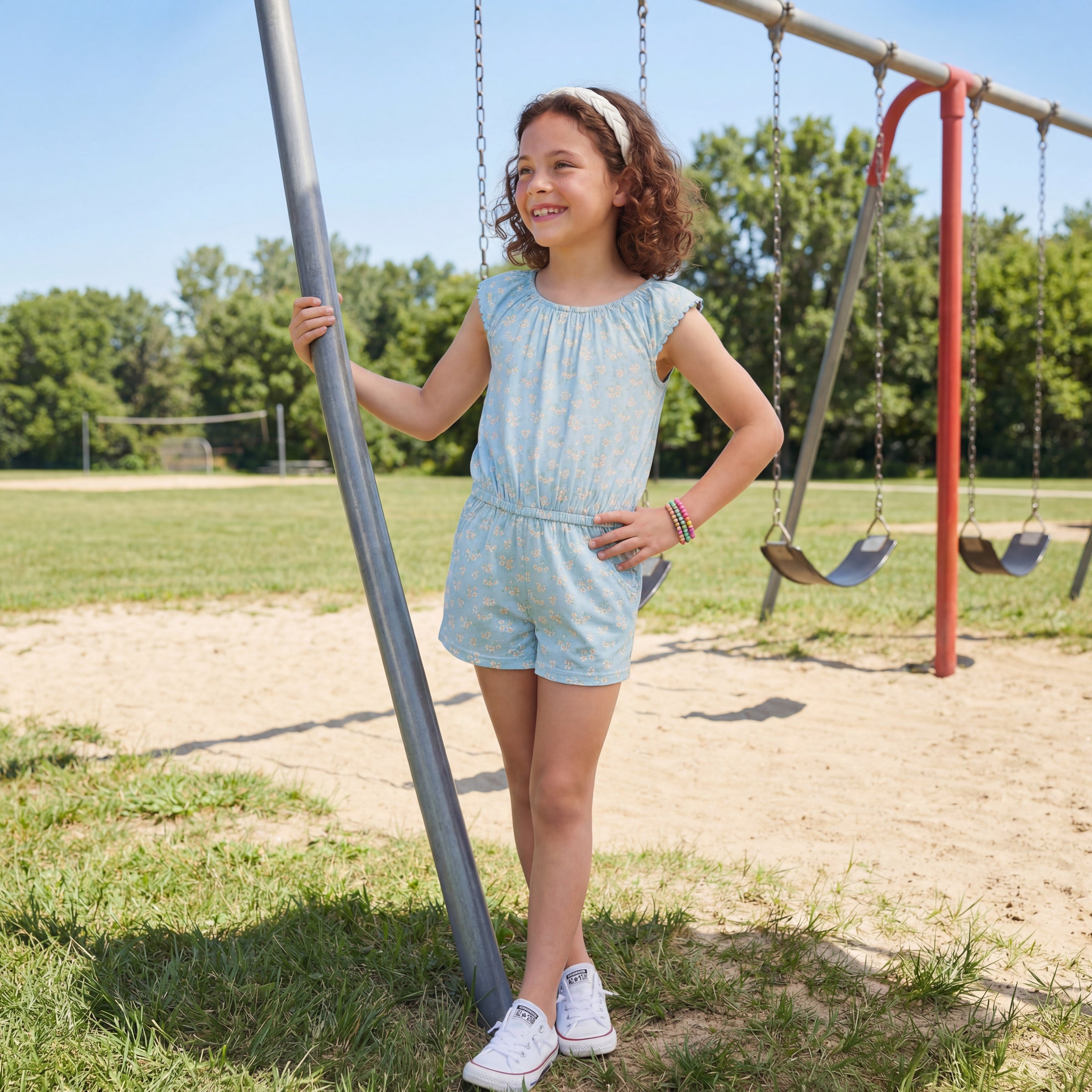 Mignonne Girls Romper - Bluemillenial Floral-PRE-ORDER