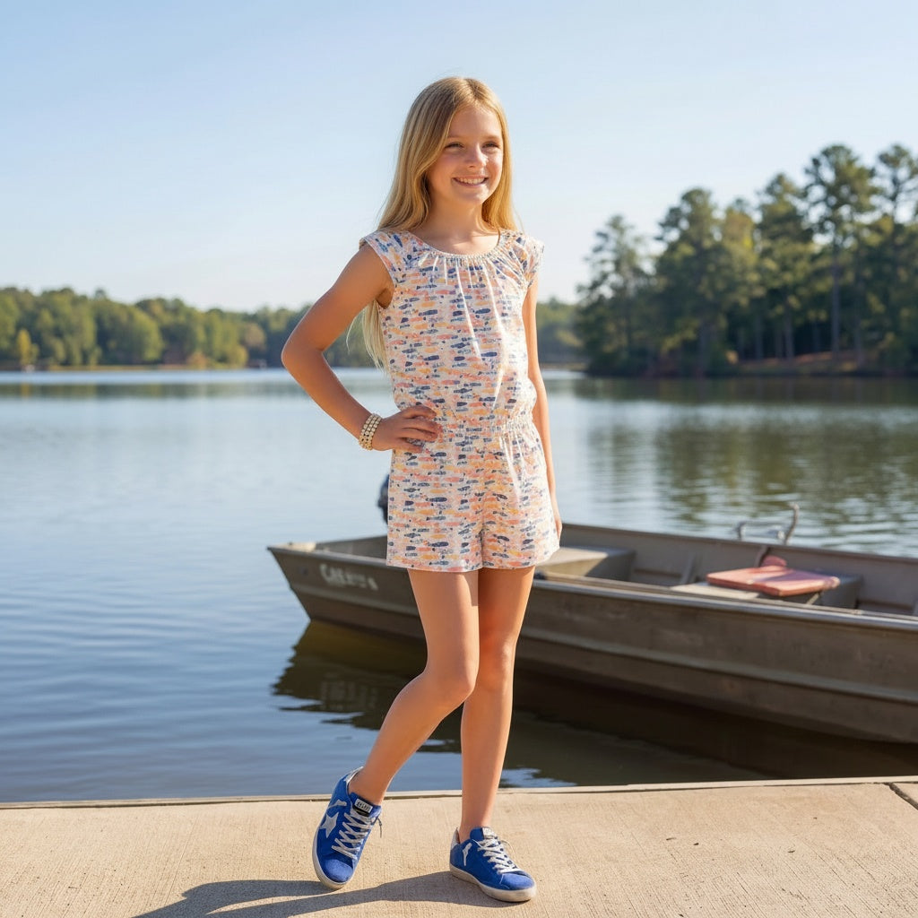 Mignonne Girls Romper - Here Fishy Fish -PRE-ORDER