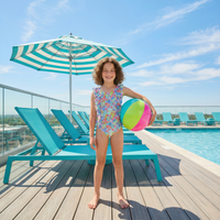 Side Ruffle Girls Swimsuit - Festive Floral - PRE-ORDER