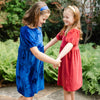 Harper Girls Dress in Royal Blue Velveteen