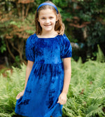 SAMPLE Harper Dress - Royal Blue Velveteen Sizes 10 and 12