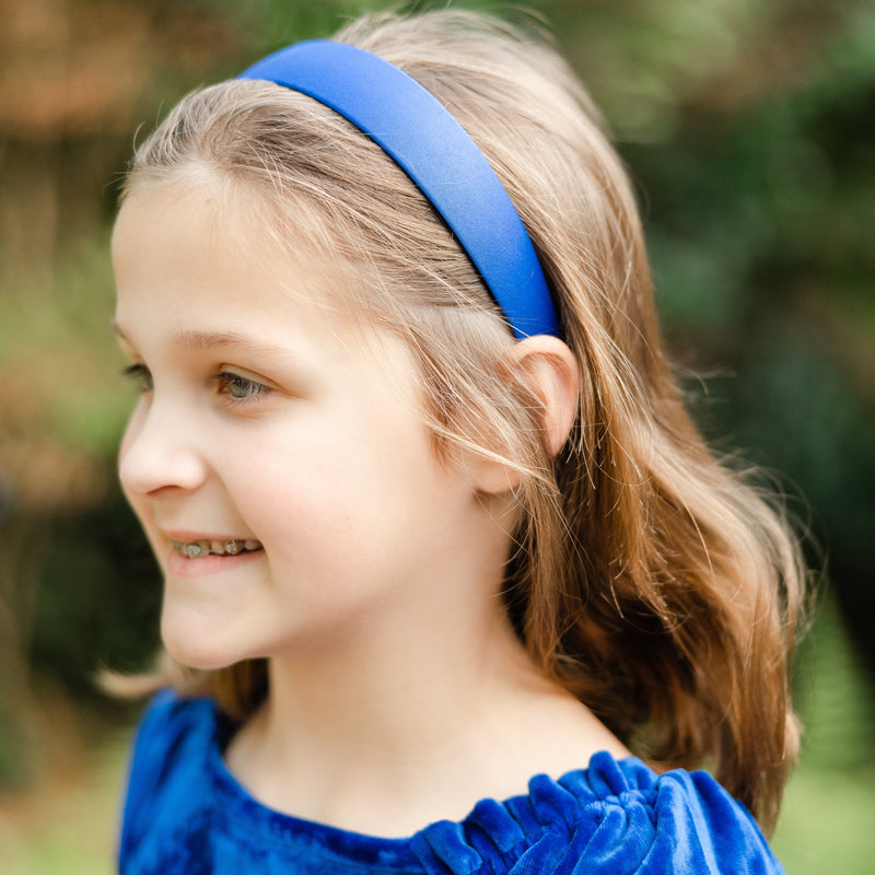Royal Blue Satin Girls Headband